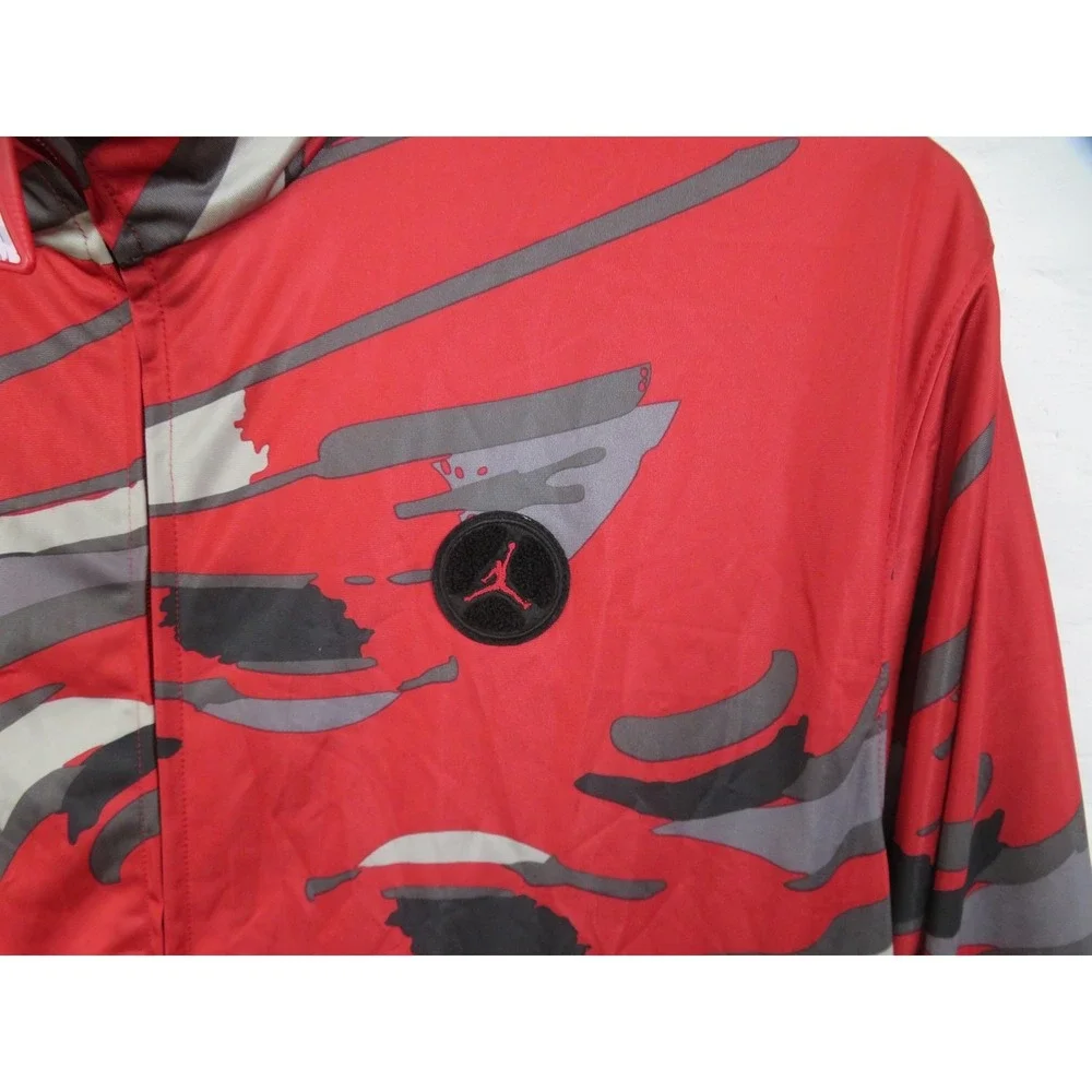 Vintage Nike Jordan VIII 8 Red Black Camo Track Jacket Mens 3XL Full Zip y2k